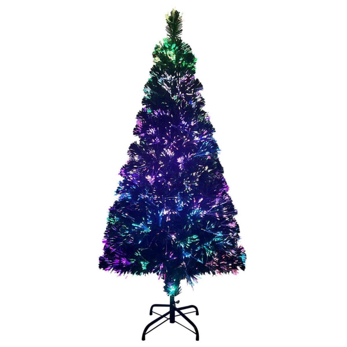 vidaXL Sztuczna choinka ze stojakiem, zielona, 150 cm, światłowód