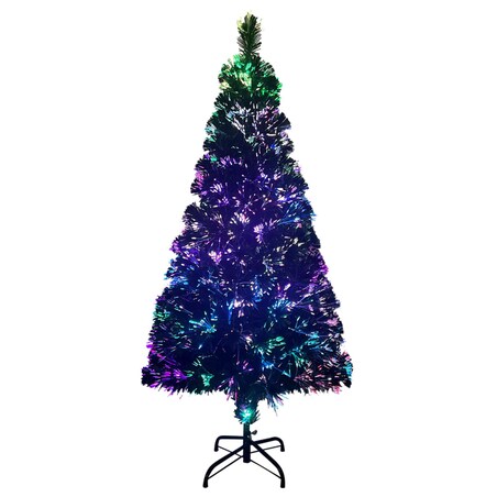 vidaXL Sztuczna choinka ze stojakiem, zielona, 150 cm, światłowód