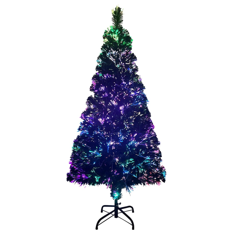 vidaXL Sztuczna choinka ze stojakiem, zielona, 150 cm, światłowód