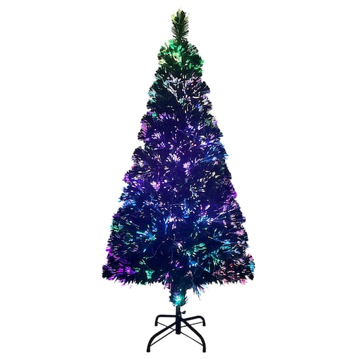 vidaXL Sztuczna choinka ze stojakiem, zielona, 150 cm, światłowód