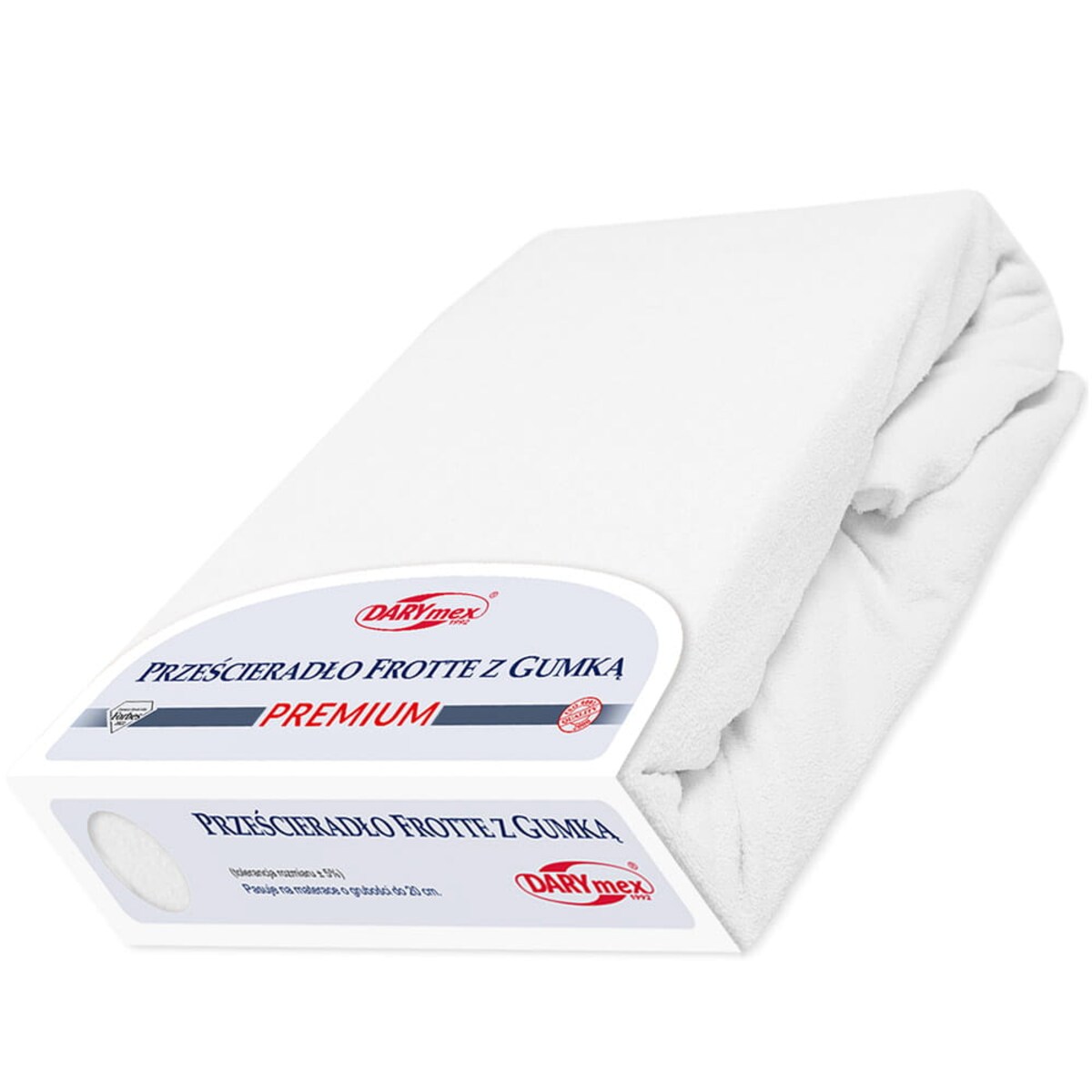 Prześcieradło z bawełny frotte z gumką 120x200 kolor biały PREMIUM