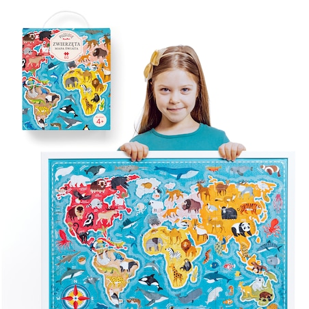 Puzzlove CzuCzu Zwierzęta Mapa świata 60 el.