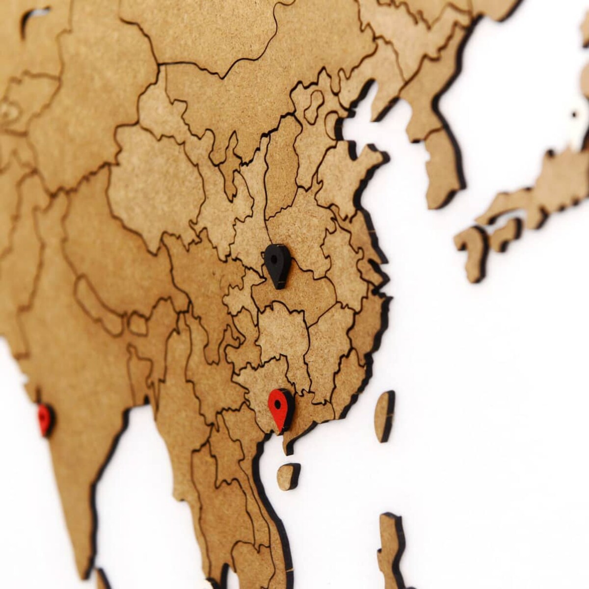 MiMi Innovations Ścienna mapa świata Luxury, puzzle, brąz, 150x90 cm