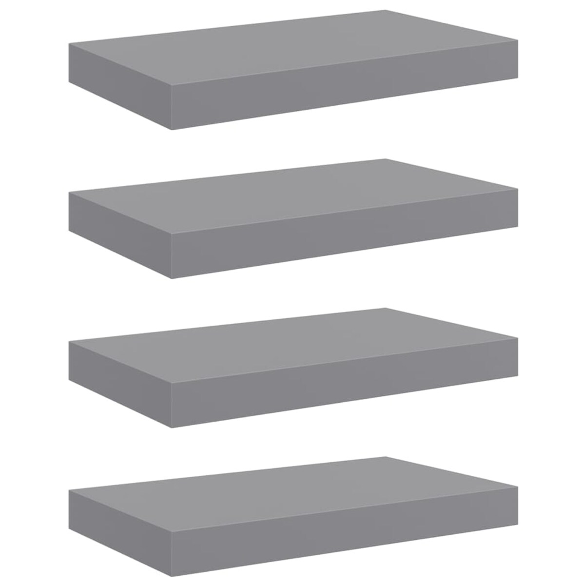 vidaXL Półki ścienne, 4 szt., szare, 40x23x3,8 cm, MDF