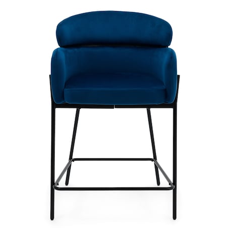 Hoker tapicerowany welurowy do salonu BOLZANO granatowy