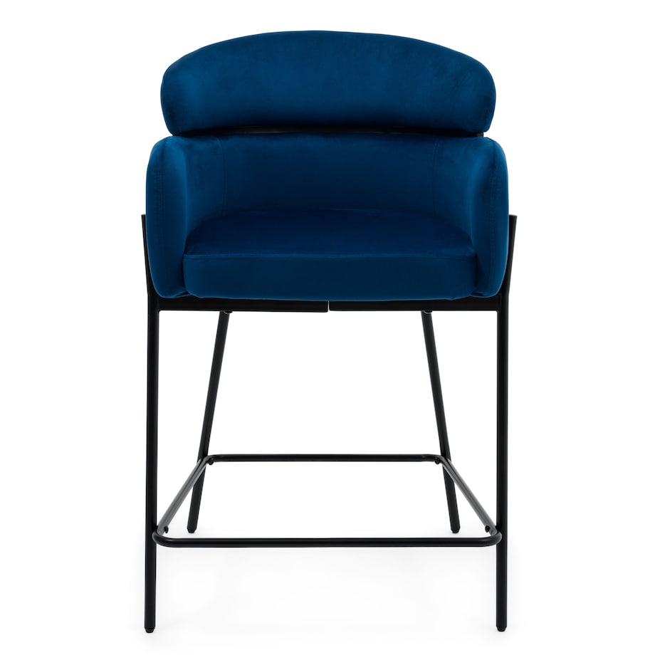Hoker tapicerowany welurowy do salonu BOLZANO granatowy