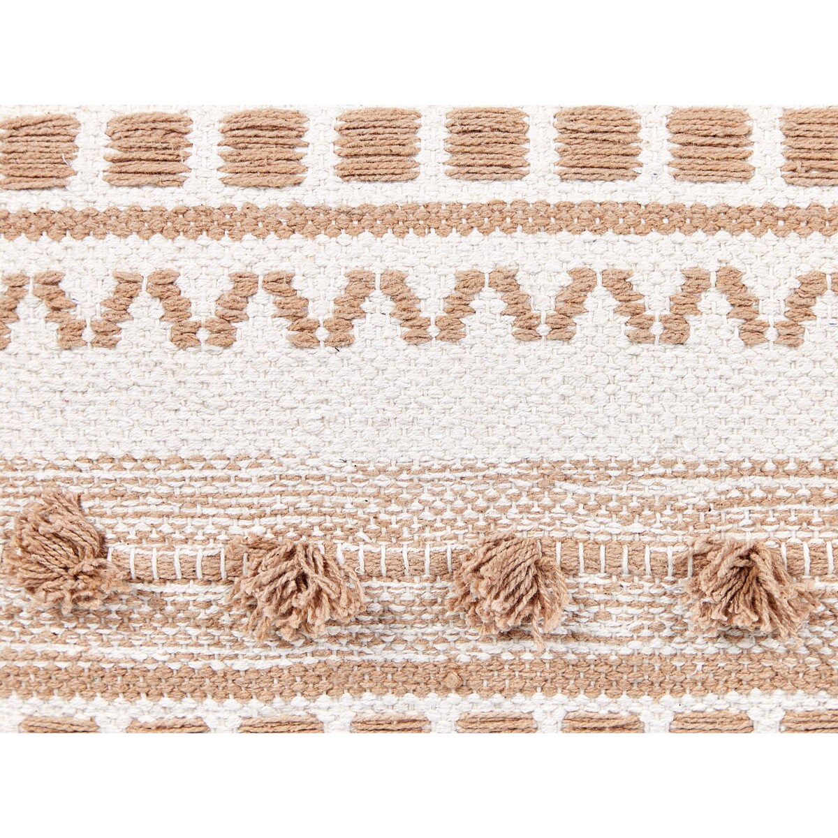 Puf bawełniany 50 x 50 x 35 cm beżowy KARAW