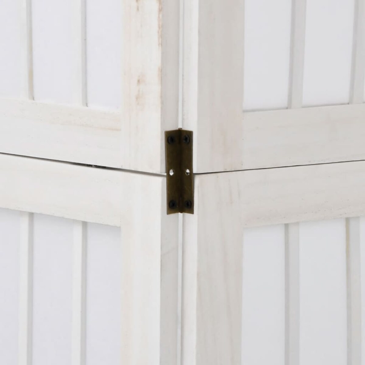 vidaXL Parawan pokojowy, 4-panelowy, biały, lite drewno paulowni