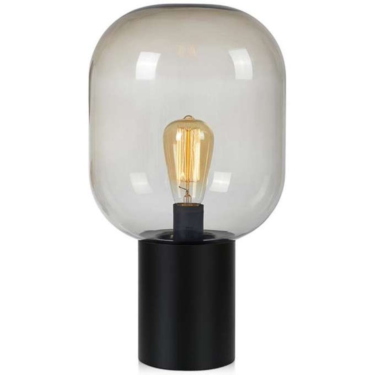 Stojąca LAMPA industrialna BROOKLYN 107481 Markslojd szklana LAMPKA stołowa loftowa na biurko czarna przydymiona