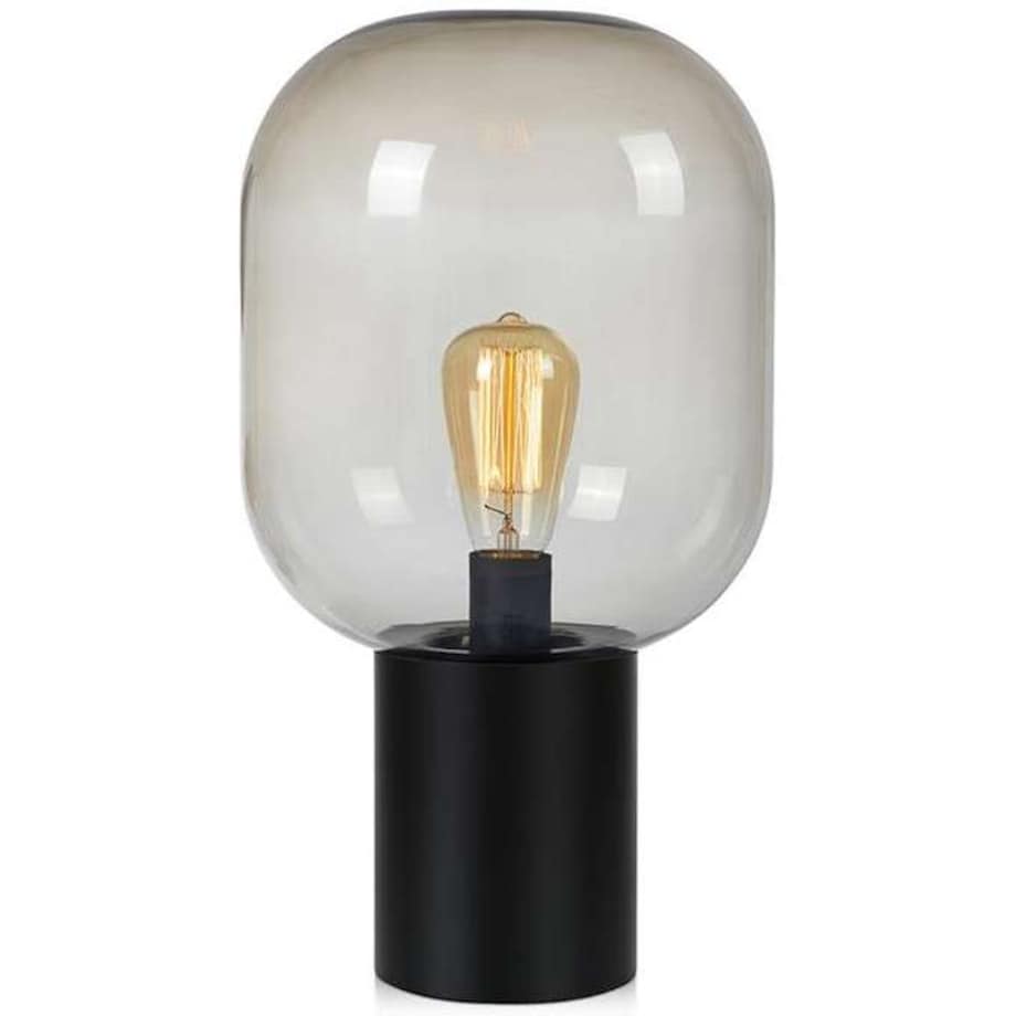 Stojąca LAMPA industrialna BROOKLYN 107481 Markslojd szklana LAMPKA stołowa loftowa na biurko czarna przydymiona