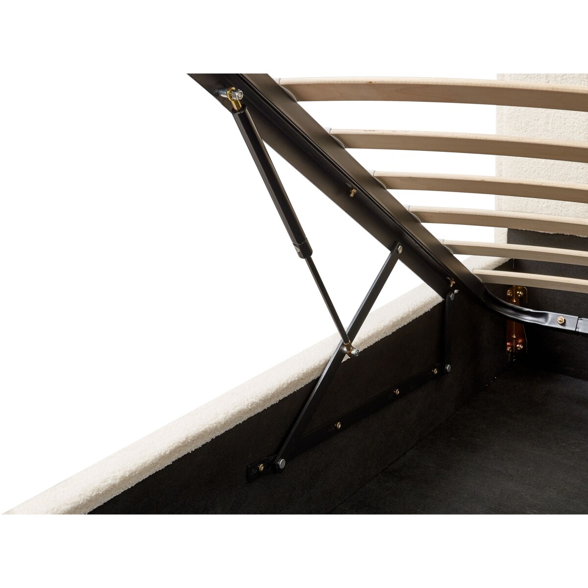 Łóżko ze stelażem SEZANNE Boucle Złamana biel