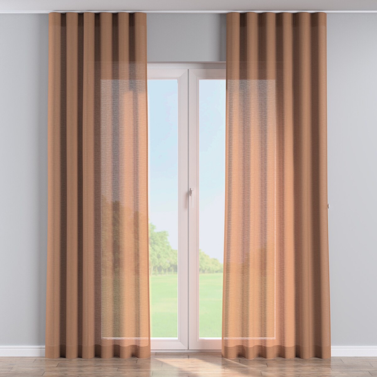 Zasłona na taśmie wave 130x260 cynamonowy