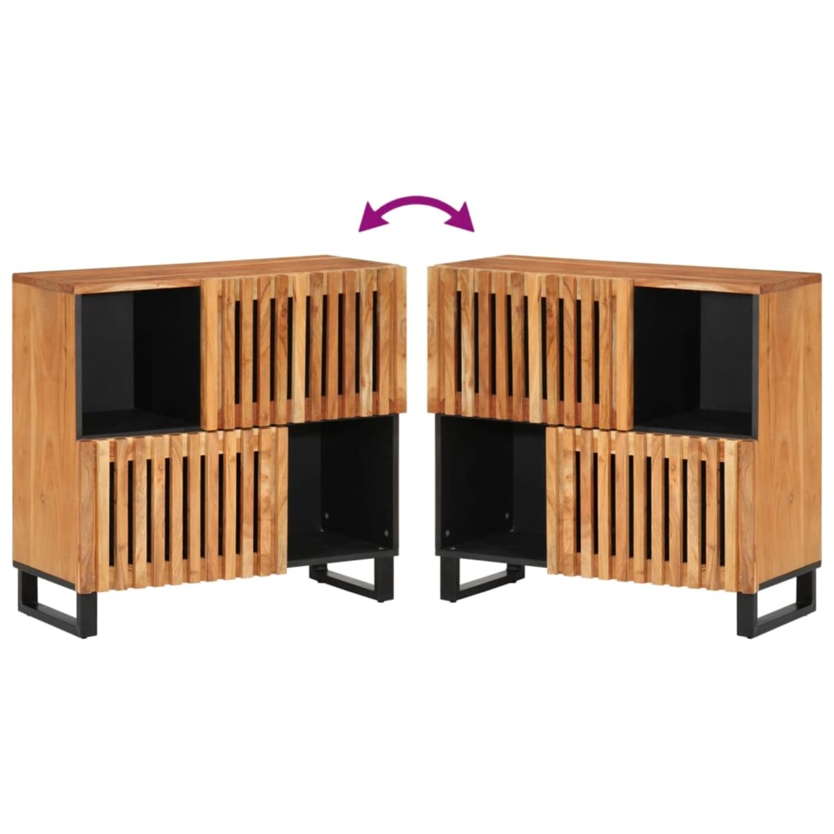 vidaXL Szafka, 80x34x75 cm, lite drewno akacjowe