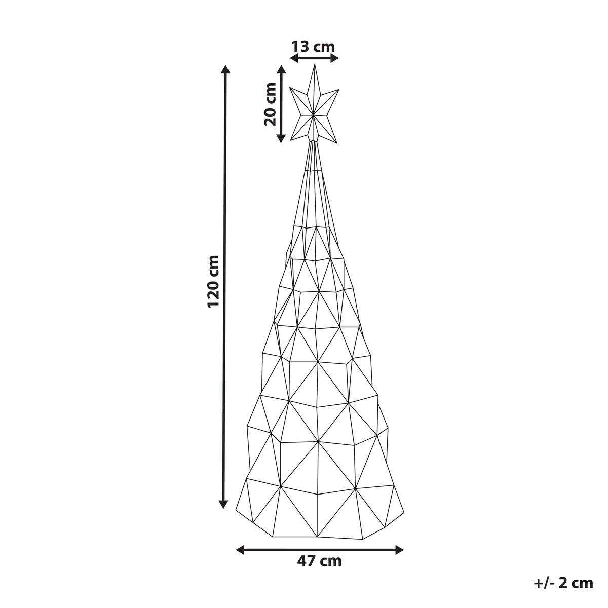 Dekoracja ogrodowa LED ICELAND 120 cm Choinka Kolorowy