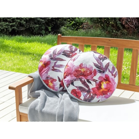 2 poduszki ogrodowe w kwiaty 40 cm biało-różowe LANROSSO