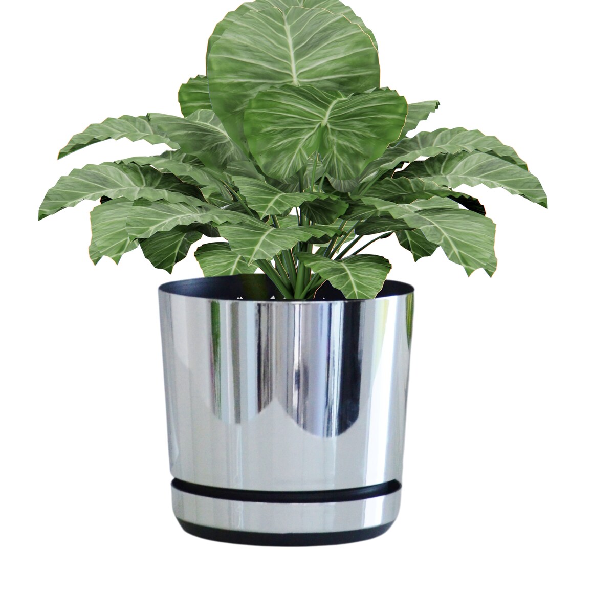 16 cm wzór LUSTRZANY Doniczka z podstawką glamour elegancka efekt lustra wysoki połysk nowoczesna