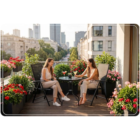 Krzesło ogrodowe Sofotel SO-983 składane na taras balkon ogród nowoczesne czarne