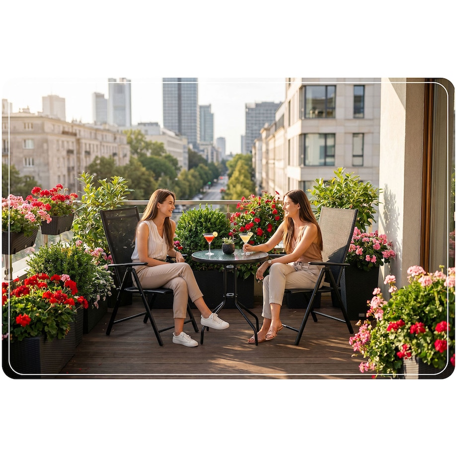 Krzesło ogrodowe Sofotel SO-983 składane na taras balkon ogród nowoczesne czarne