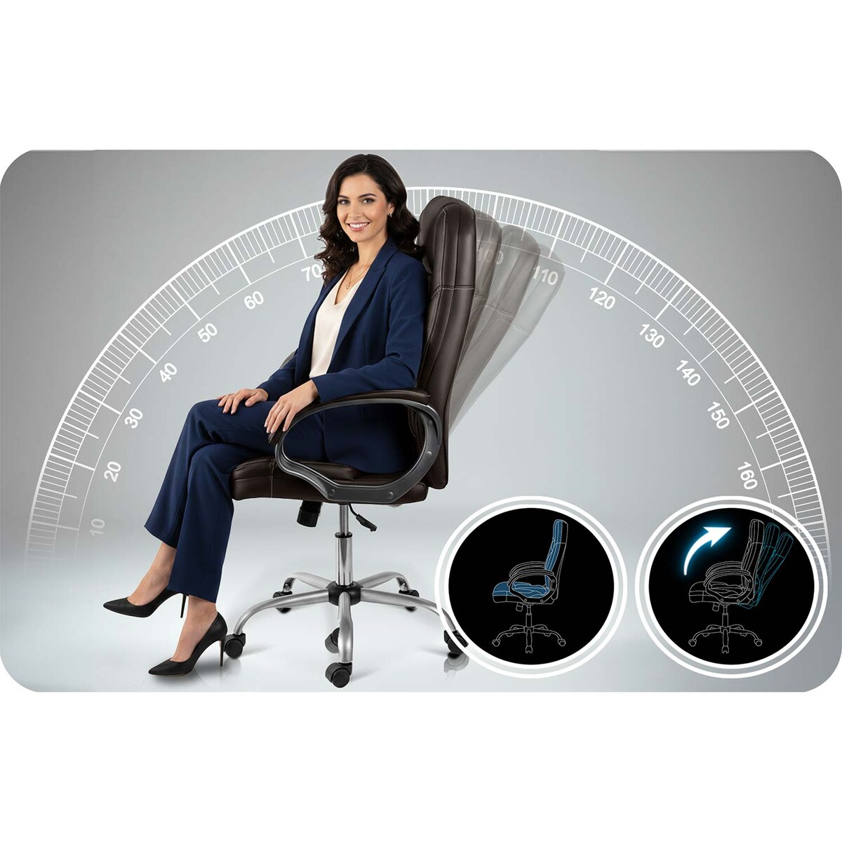 Fotel biurowy Sofotel 355 ciemny brąz - dark brown