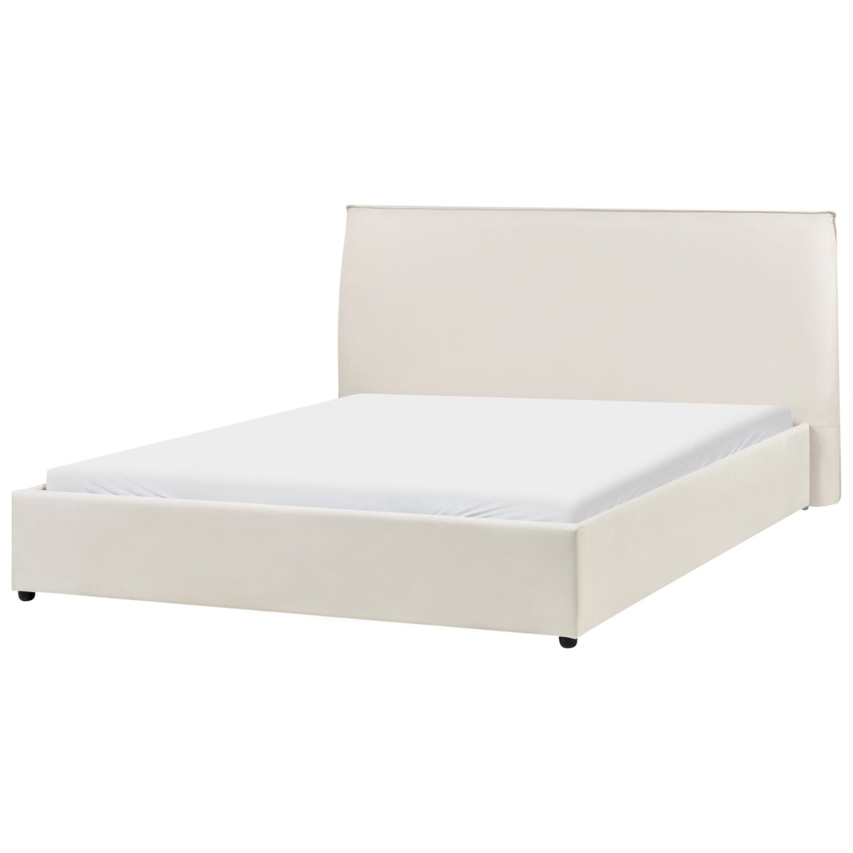 Łóżko wodne Welur LAVAUR 160 x 200 cm Złamana biel