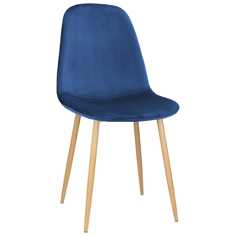 Krzesło tapicerowane welurowe do salonu jadalni jasne nogi