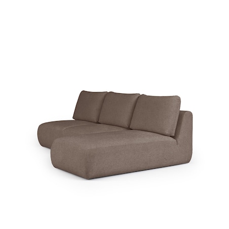 Mirel Sofa narożna prawa bez podłokietników brązowa