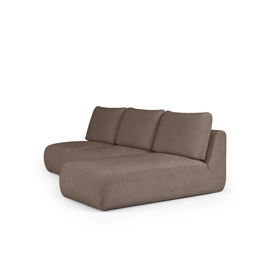 Mirel Sofa narożna prawa bez podłokietników brązowa