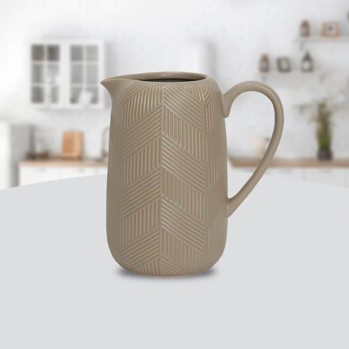 Ceramiczny dzbanek na wodę mleko soki 1.0L Geometry Beige MAESTRO