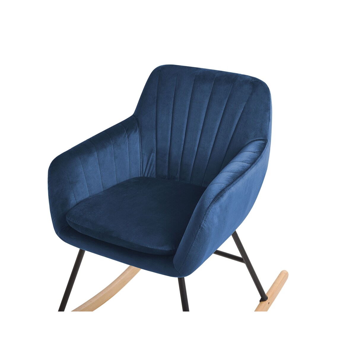 Fotel bujany welurowy ciemnoniebieski LIARUM