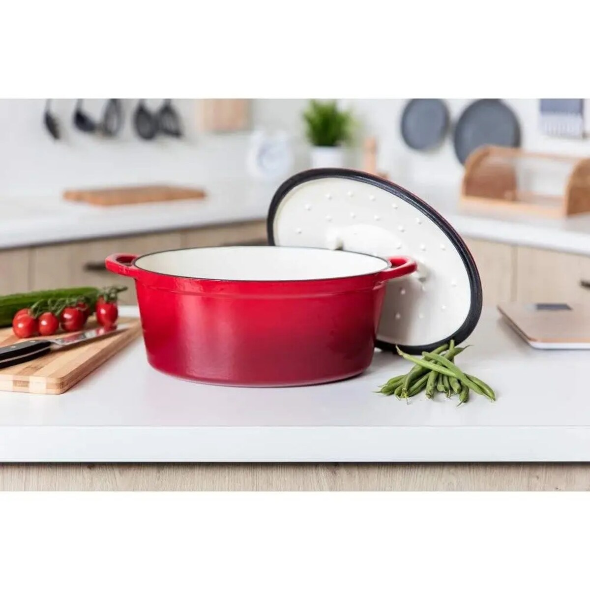 GARNEK duży ŻELIWNY PIEKARNIK kuchenny brytfanna INDUKCJA na prezent 6,7 L