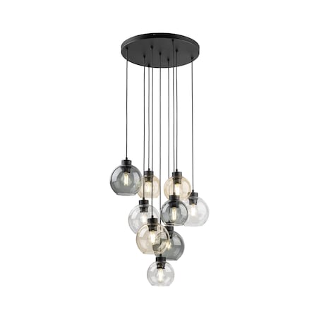 Lampa Wisząca Tk Lighting Cubus Mix 9 Kloszy Szary Bursztyn