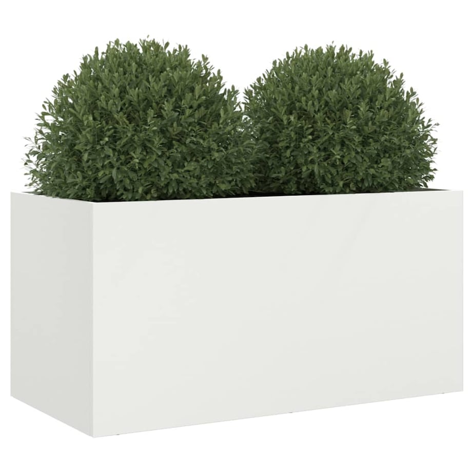 vidaXL Donica, biała, 62x30x29 cm, stal
