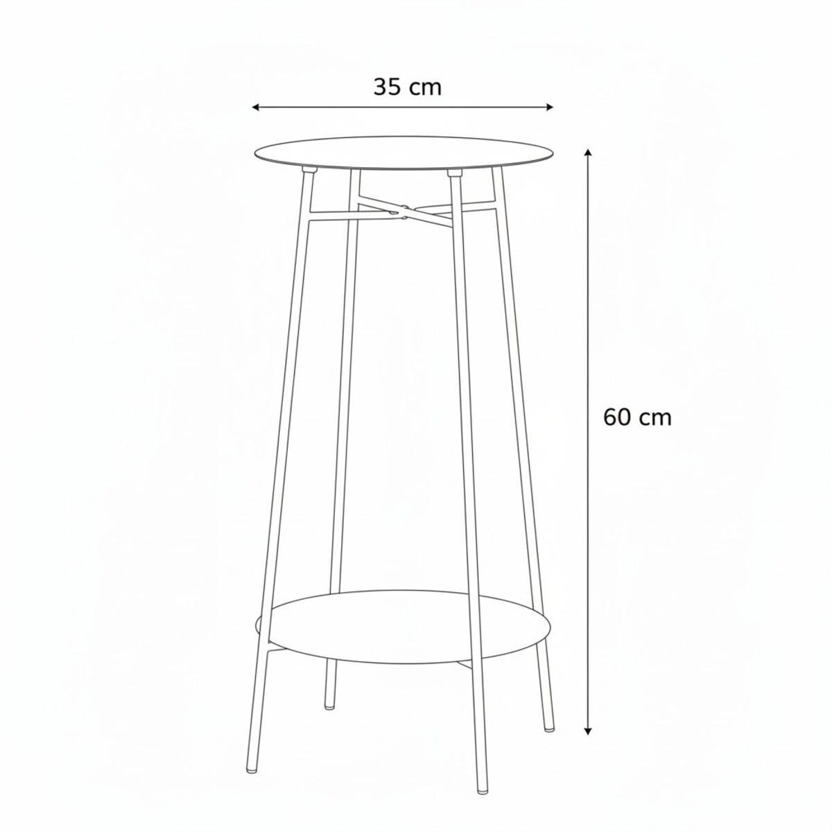 Stolik pomocniczy wysoki RENI, Ø 35 x 60 cm