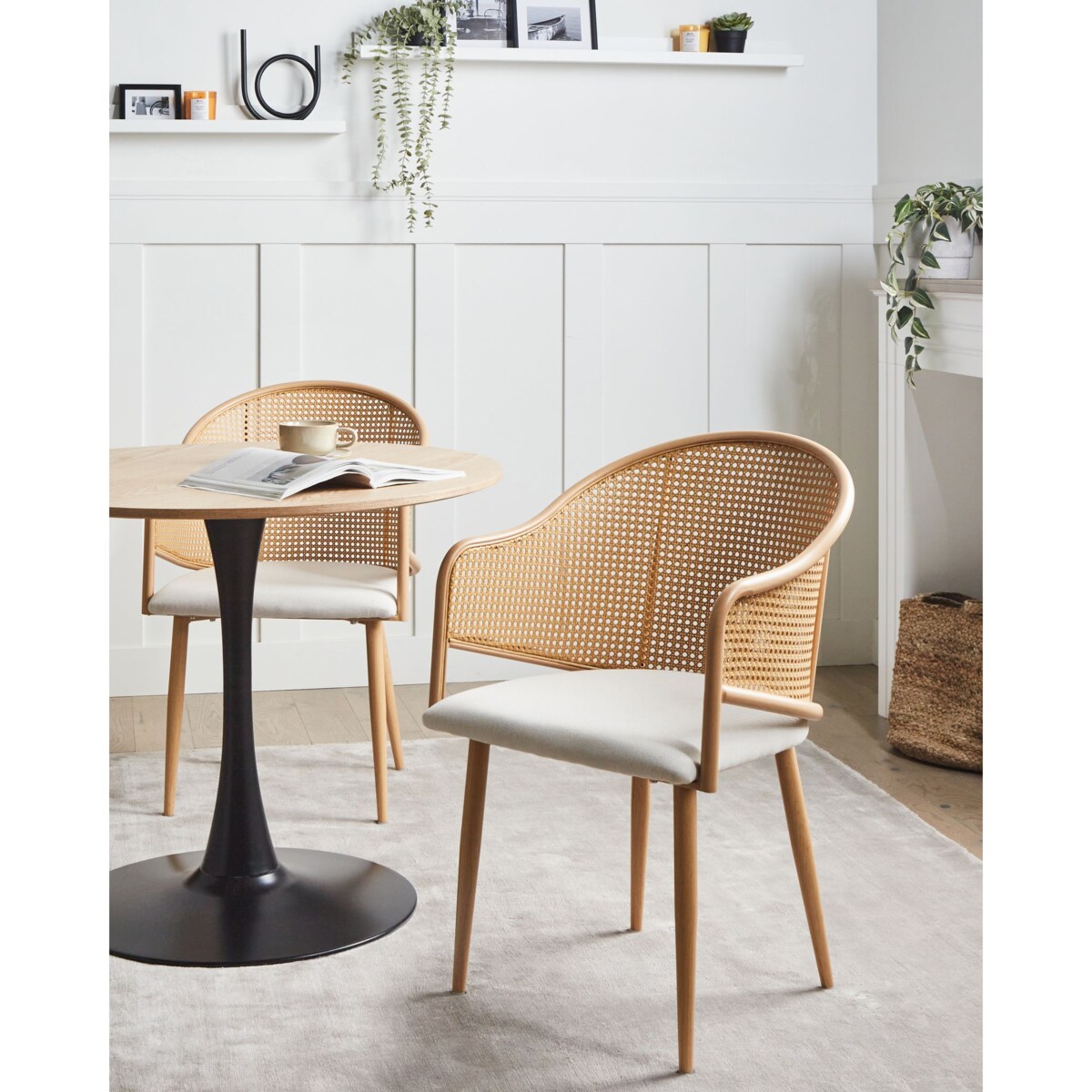 Zestaw 2 krzeseł do jadalni WEIMAR Metal Jasnobrązowy