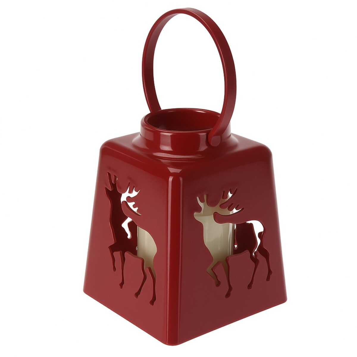 Świąteczny lampion ze świecą LED, 14 cm