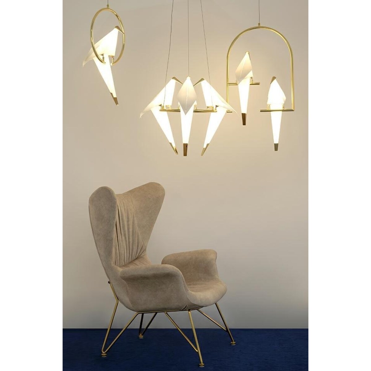 Lampa wisząca Loro XCP8331-2 ptaszki LED 6W złote białe