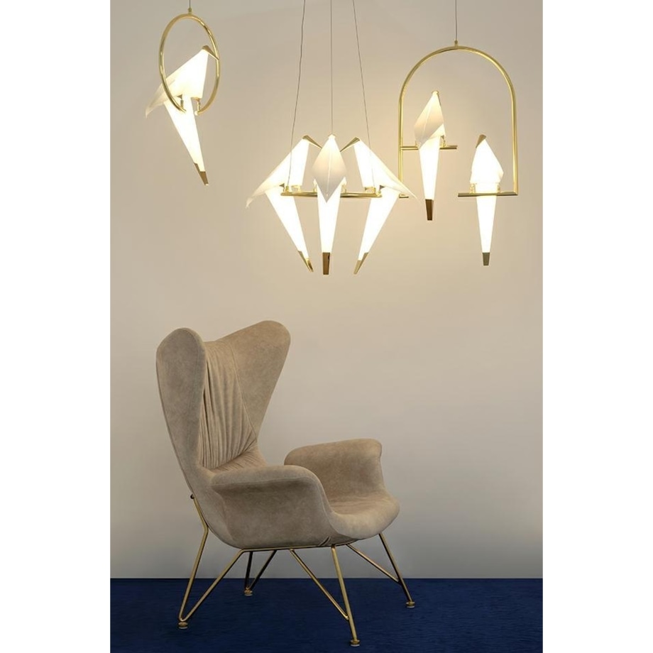 Lampa wisząca Loro XCP8331-2 ptaszki LED 6W złote białe