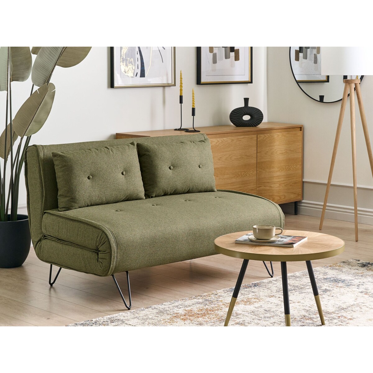 Sofa rozkładana dla 2 osób VESTFOLD Oliwkowy