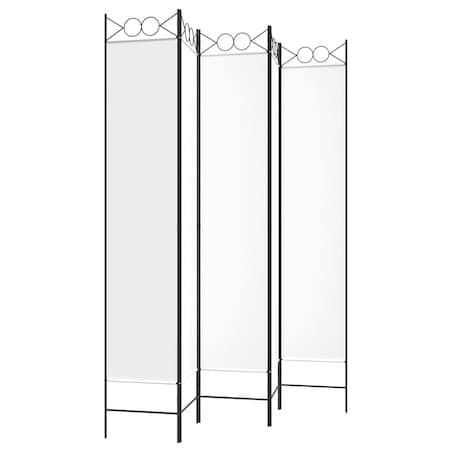 vidaXL Parawan 5-panelowy, biały, 200x220 cm, tkanina