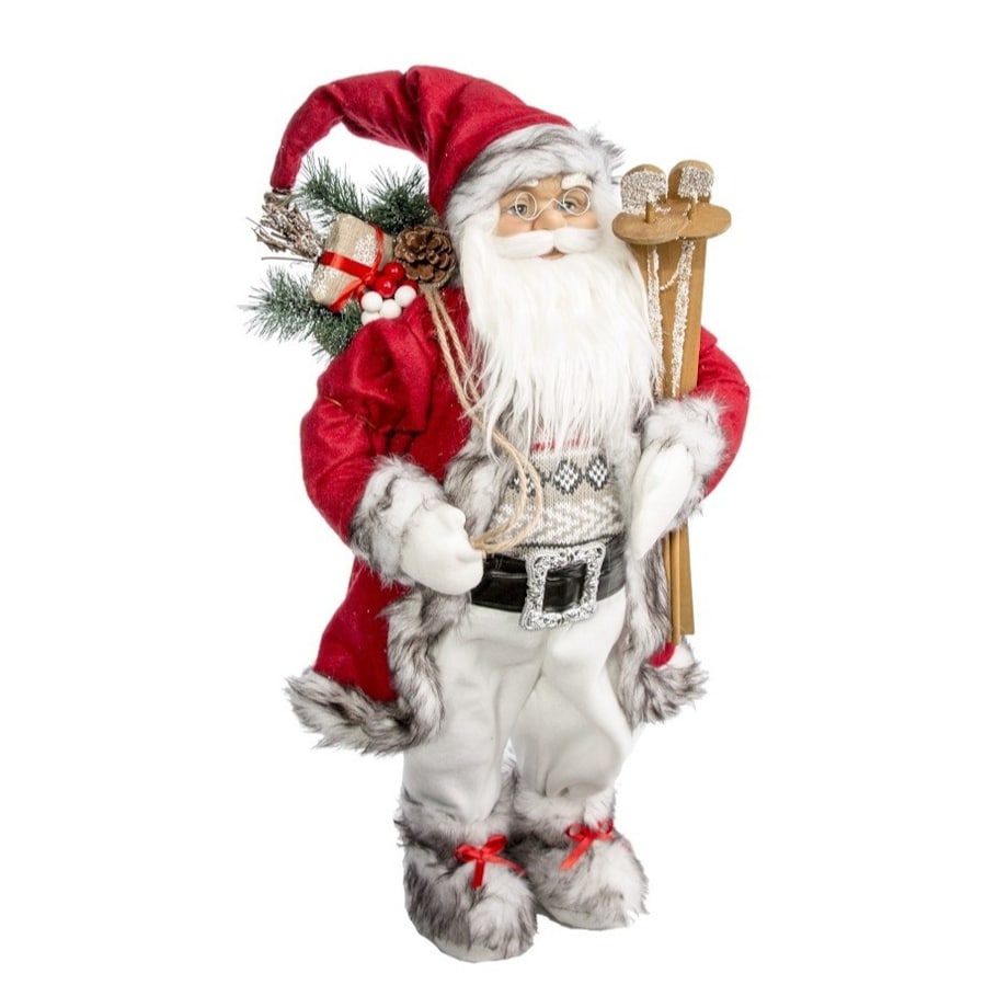 Dekoracja - święty Mikołaj z czarnym paskiem 65x33 cm