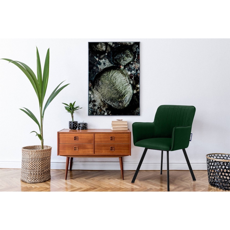 KONSIMO PYRUS welurowe krzesła 2 sztuki ciemnozielone