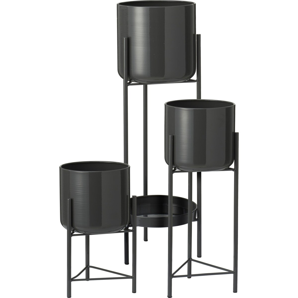 Kwietnik metalowy loftowy z 4 osłonkami 60/45/32x19/17x19/17 cm NARDO-2 antracytowy