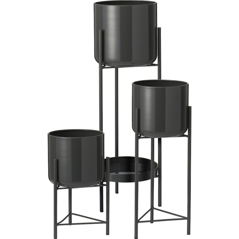 Kwietnik metalowy loftowy z 4 osłonkami 60/45/32x19/17x19/17 cm NARDO-2 antracytowy