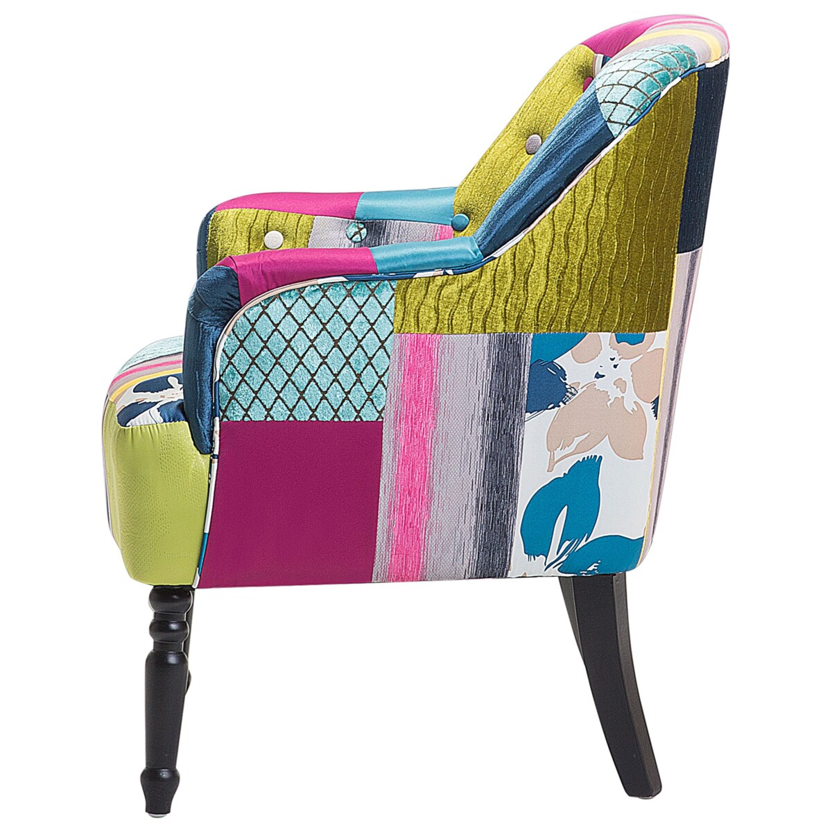 Fotel patchwork niebieski MANDAL