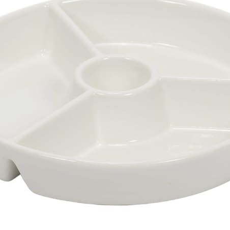 Okrągły półmisek do przekąsek z przegródkami i miescem na dip, Ø 19,5 cm