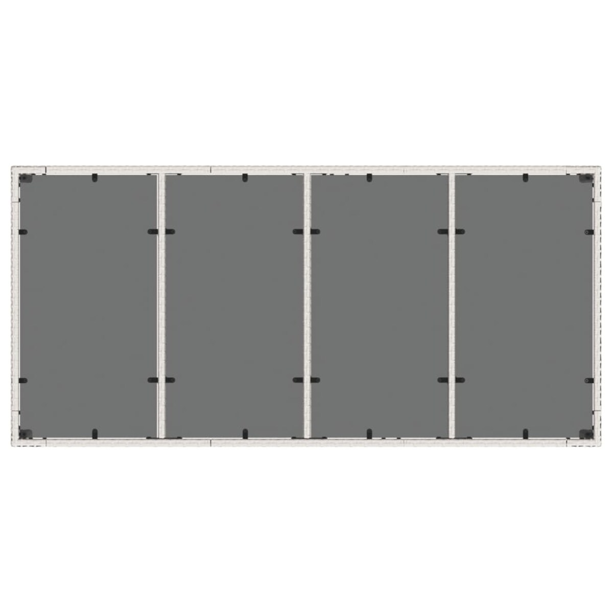 vidaXL Stół ogrodowy ze szklanym blatem, biały 190x90x75 cm, rattan PE