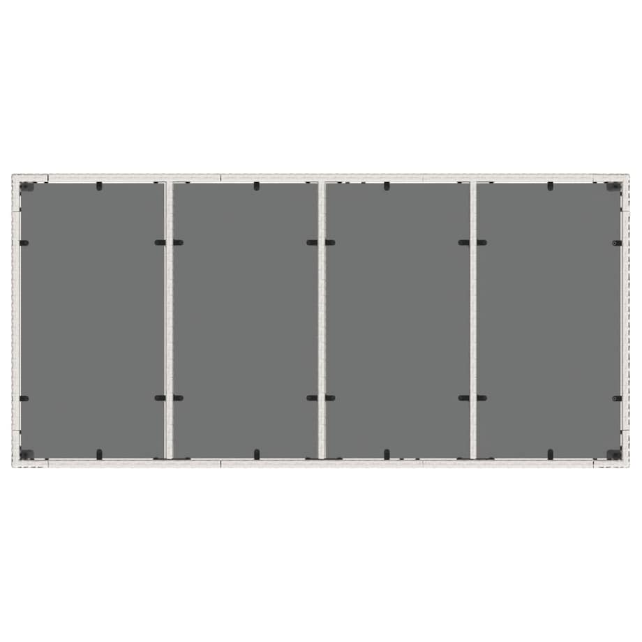 vidaXL Stół ogrodowy ze szklanym blatem, biały 190x90x75 cm, rattan PE
