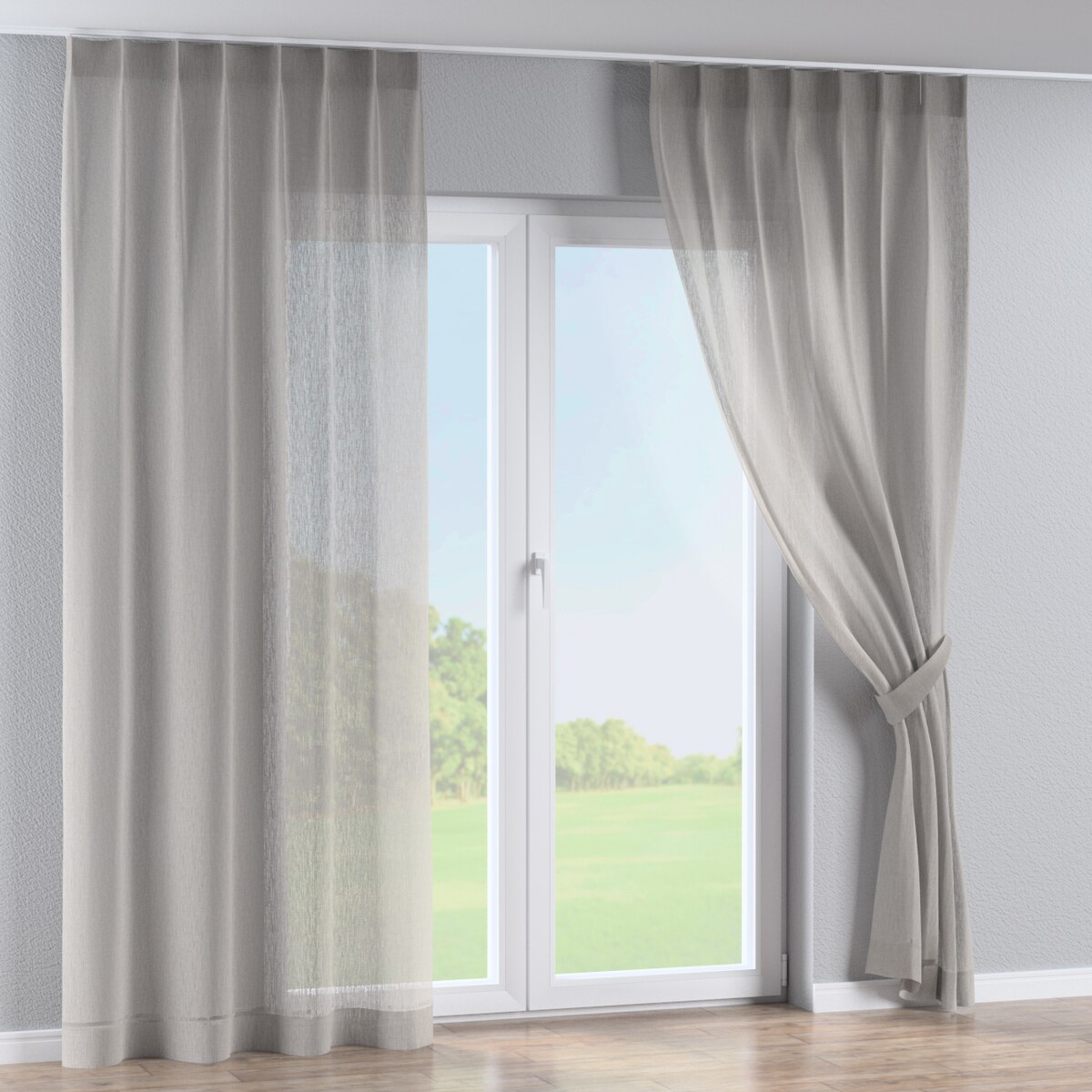 Zasłona na haczykach flex pojedynczych 130x260 jasno beżowy