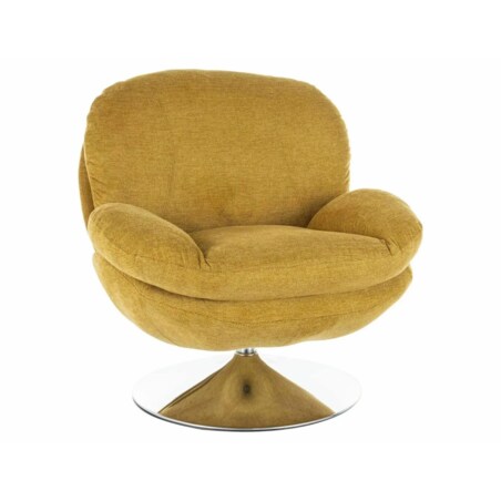 Fotel do salonu BRIGITTE BREGO curry obrotowy