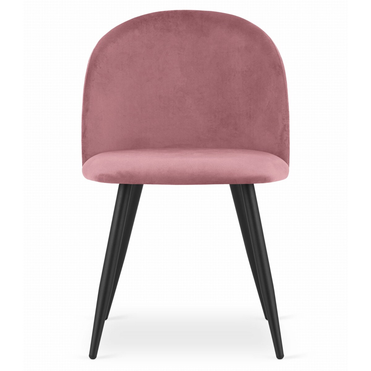 Krzesło Do Jadalni Kuchni Salonu Bello - Aksamit Ciemny Róż / Nogi Czarne X 4